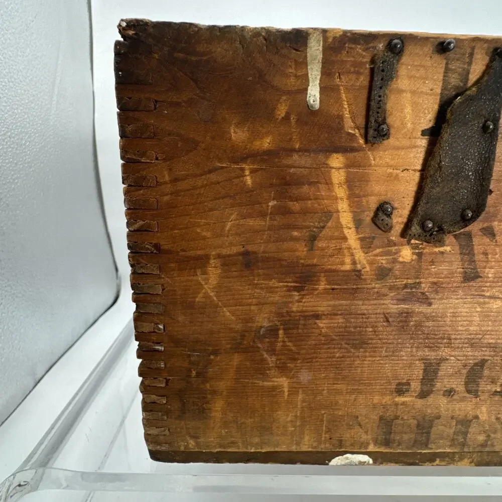ANTIQUE FLINT’S STAR MILLS COFFEE & SPICE JG FLINT MILWAUKEE WI Wood Box